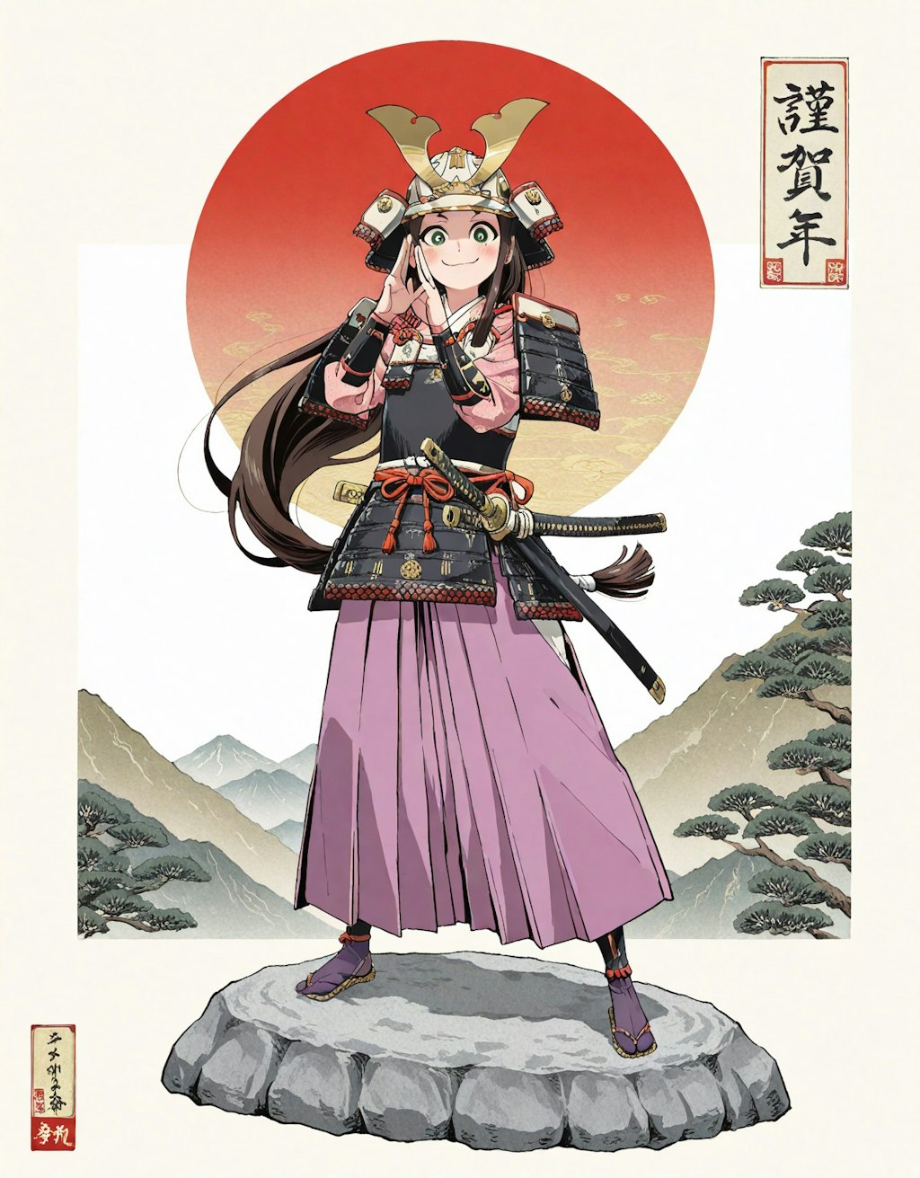 武者絵　兎佐美々駿河守定行（むしゃえ　うさみみするがのかみさだゆき）