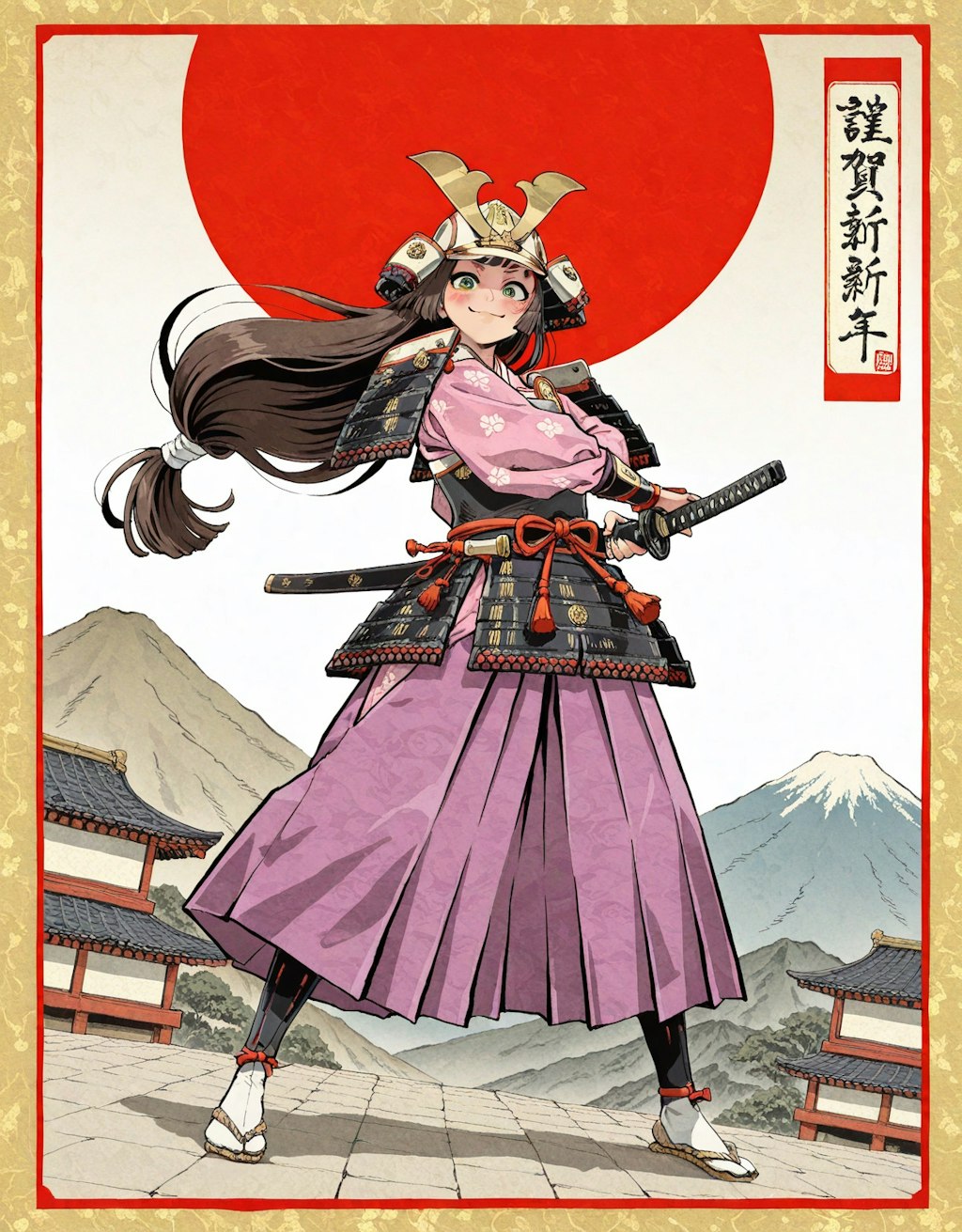 武者絵　兎佐美々駿河守定行（むしゃえ　うさみみするがのかみさだゆき）