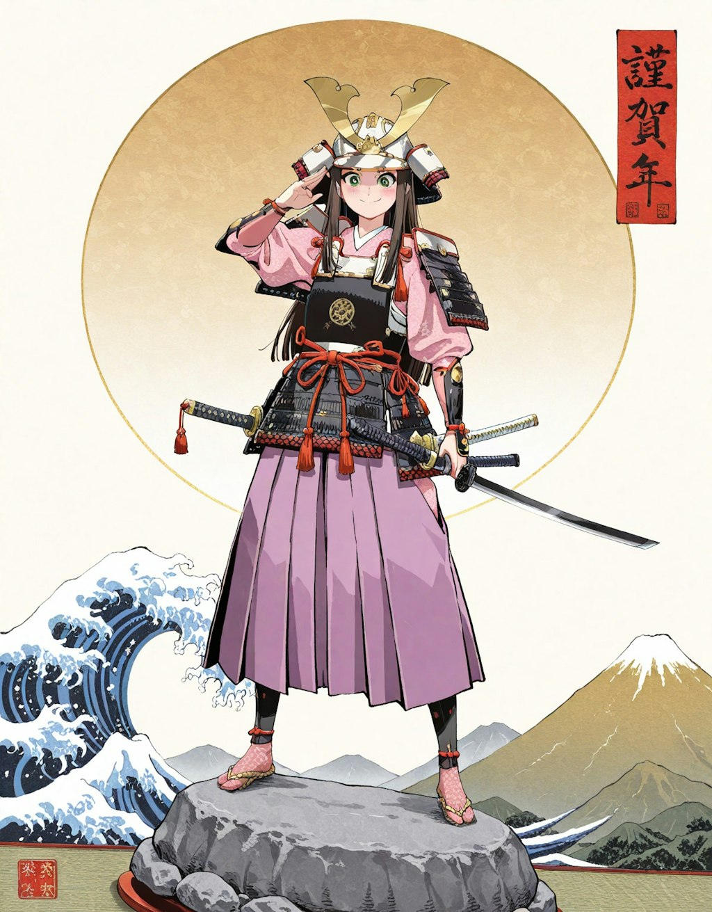 武者絵　兎佐美々駿河守定行（むしゃえ　うさみみするがのかみさだゆき）
