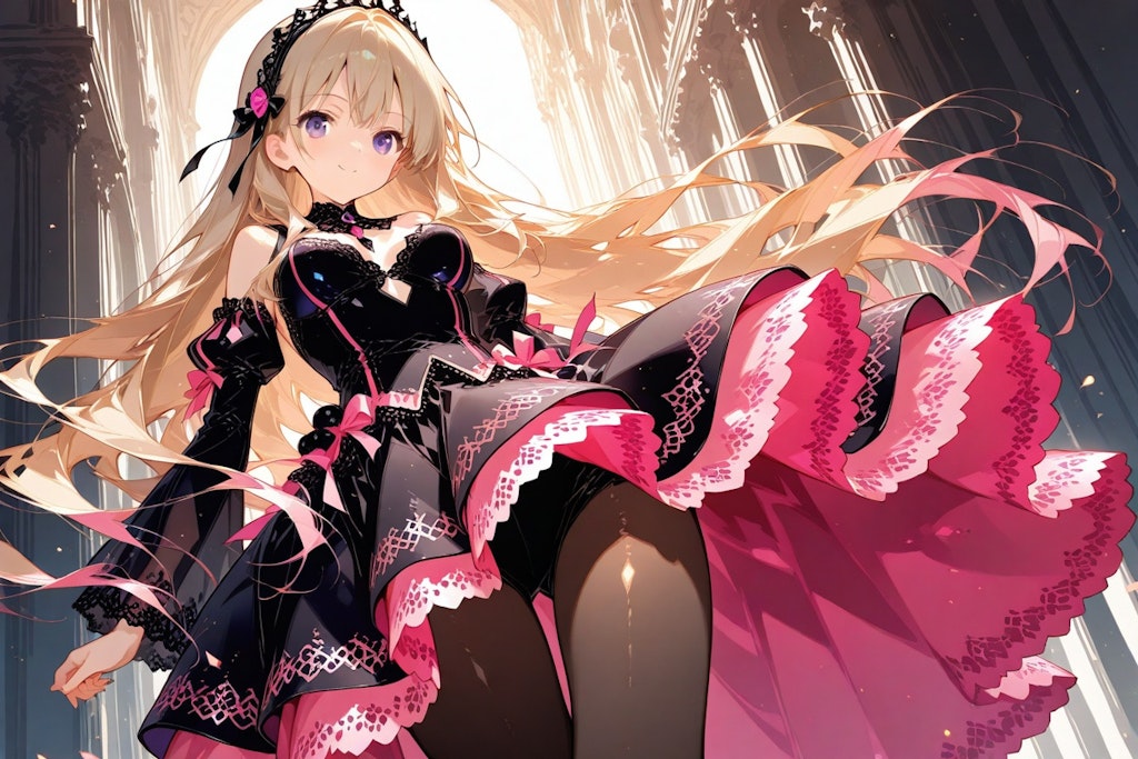 オリジナル美少女キャラ　ー 風に揺れるスカート ー