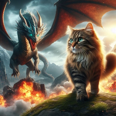 猫 VS ドラゴン