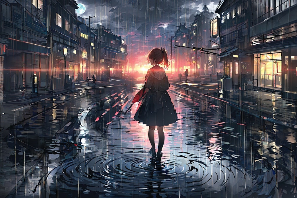 #49 雨の日 背景コレクション50チャレンジ