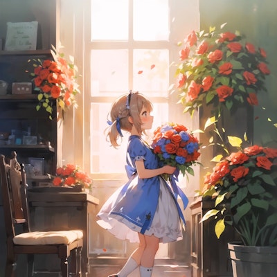 花束と少女