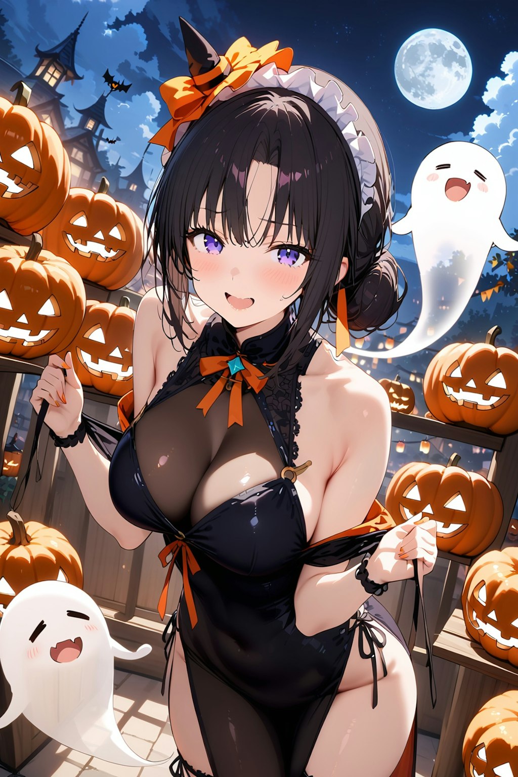 チャイナドレスでハロウィン