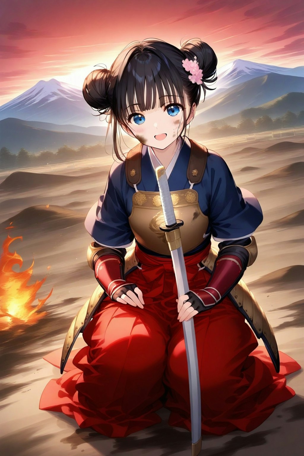 戦いの後のサムライおだんごちゃん🍡✨