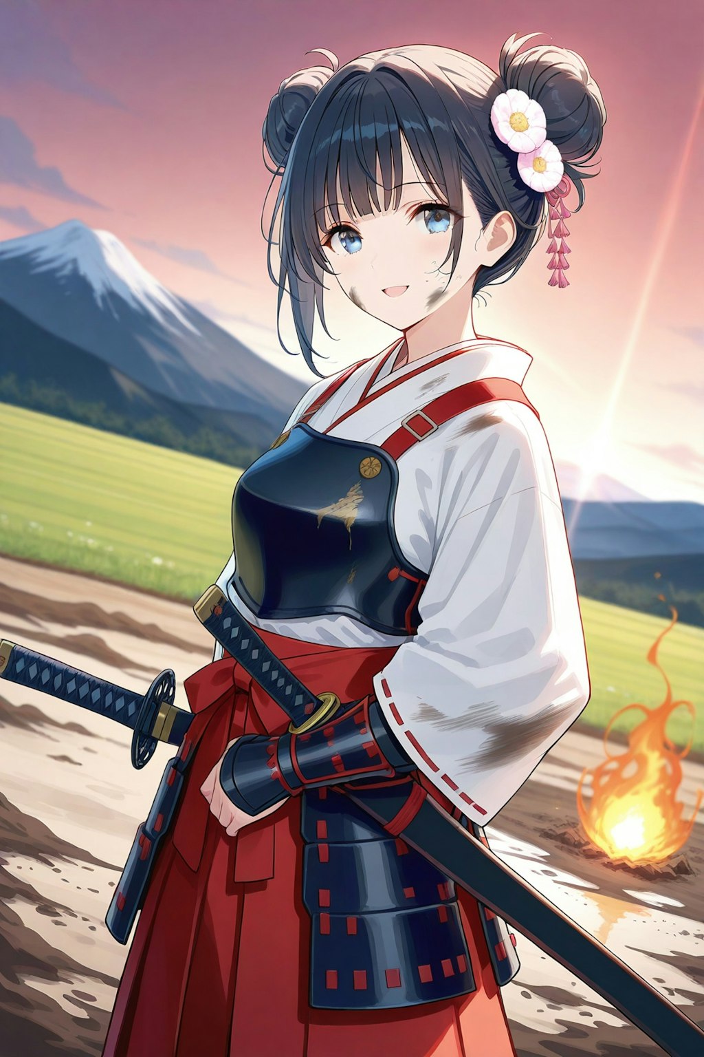 戦いの後のサムライおだんごちゃん🍡✨