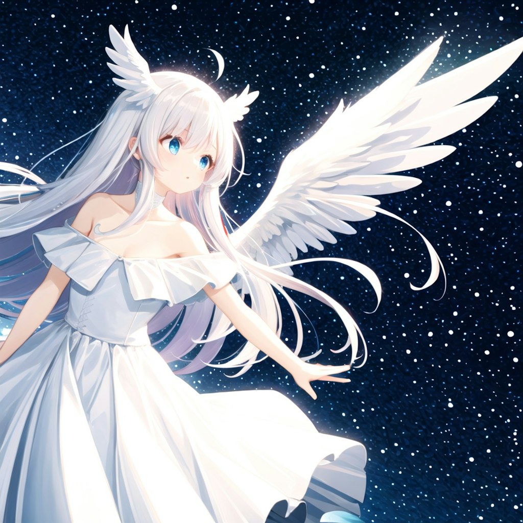 天使と星空