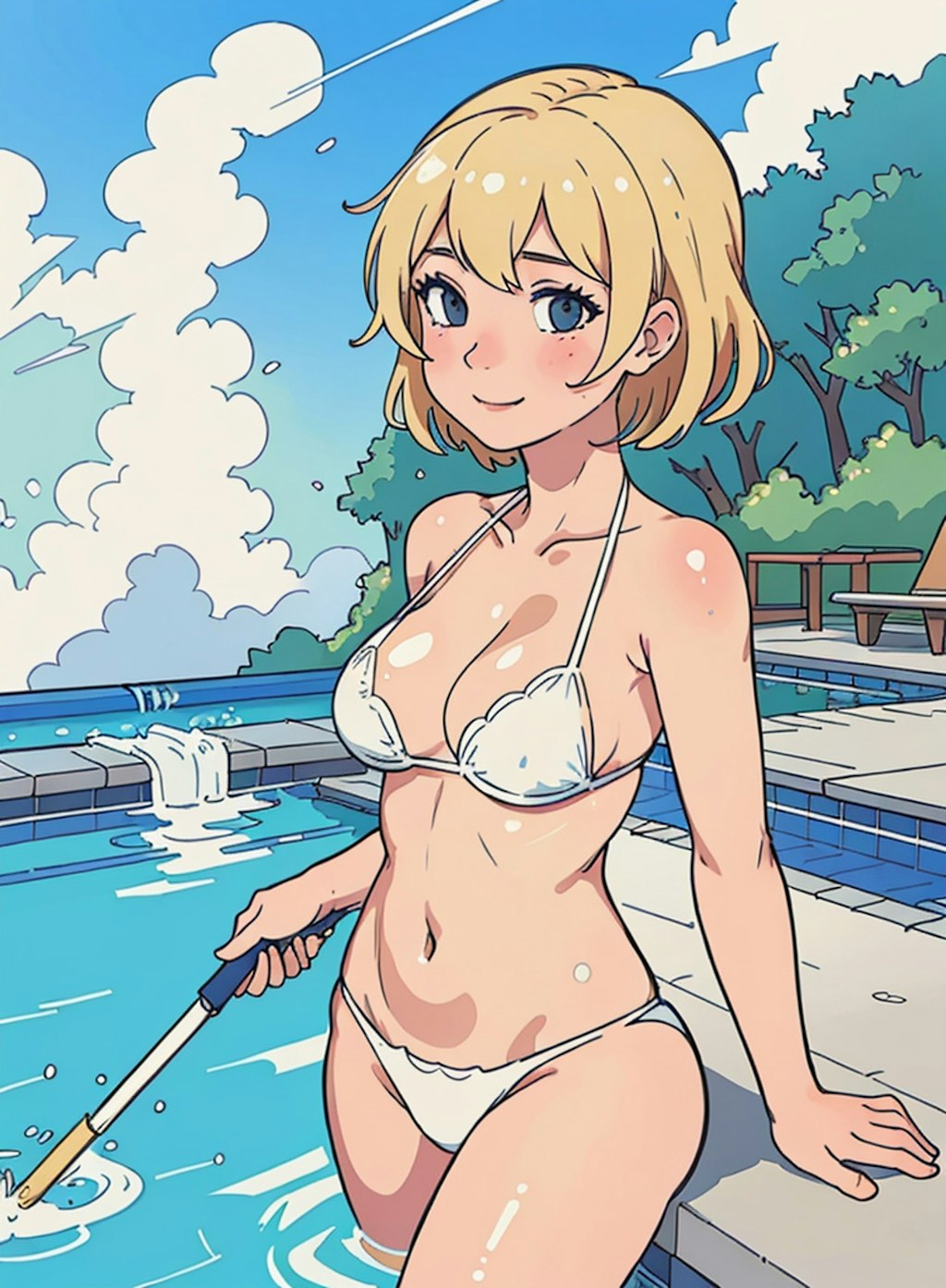 flat 2d anime bikini
