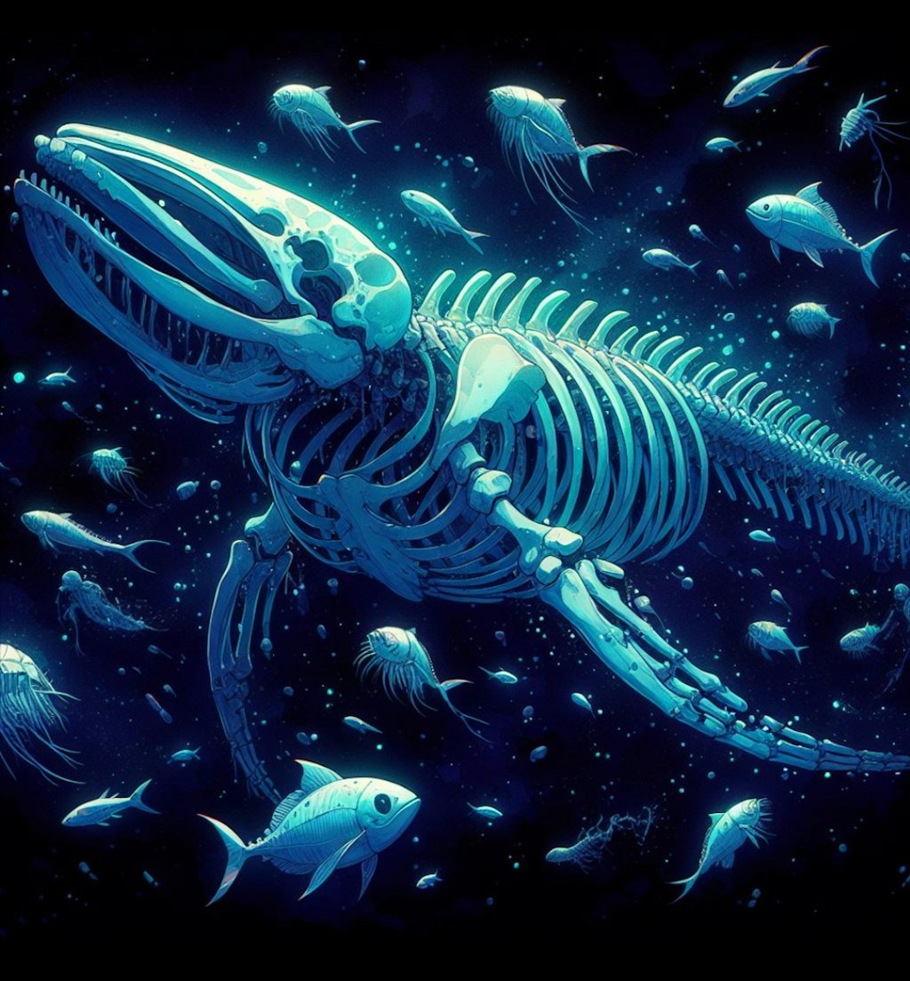 深海の墓場：巨大な骨格の輝き