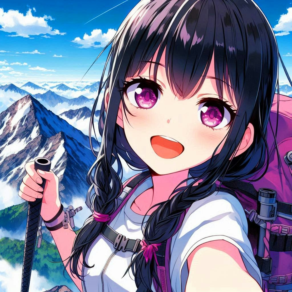 山と、黒髪ポニーテール少女⛰️1-2(6枚)