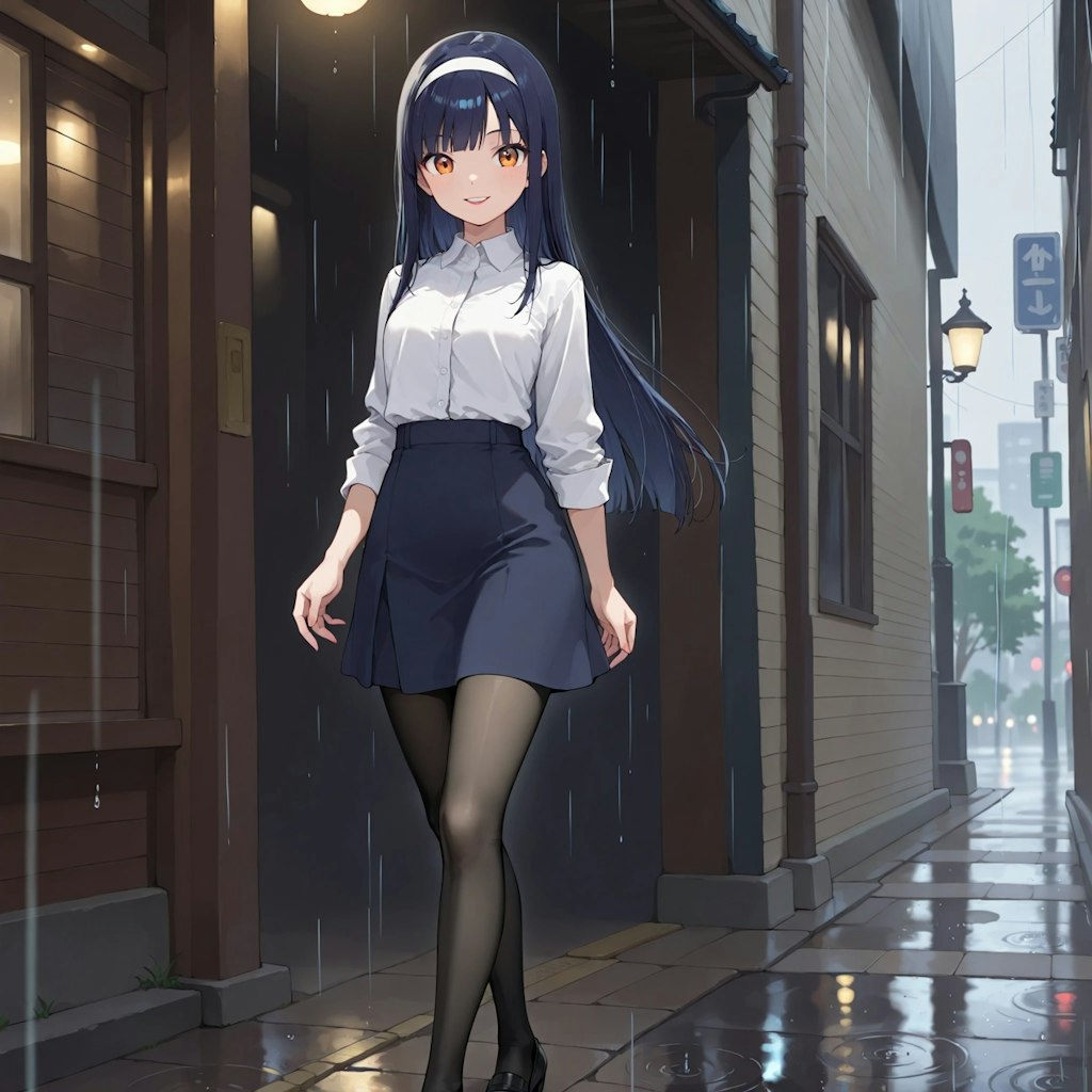 一緒に夏の雨の中に捕まった