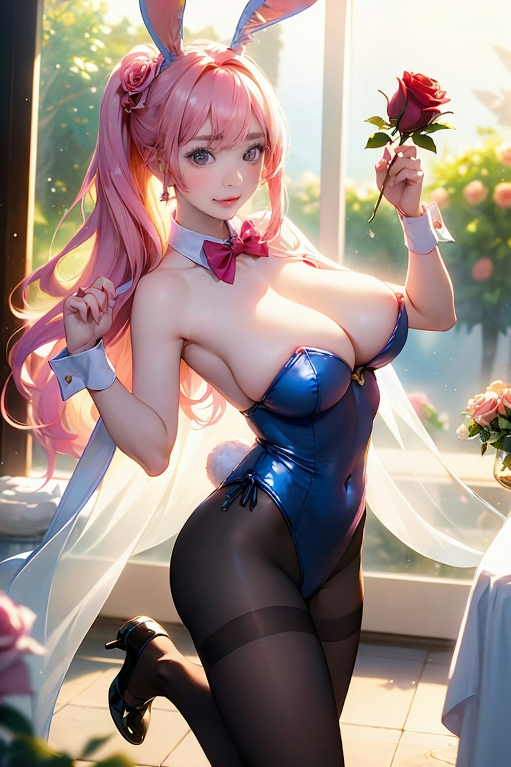 Rose flower Bunny girl