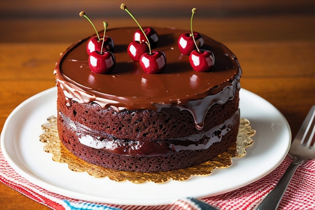 Cherries on Chocolate cake