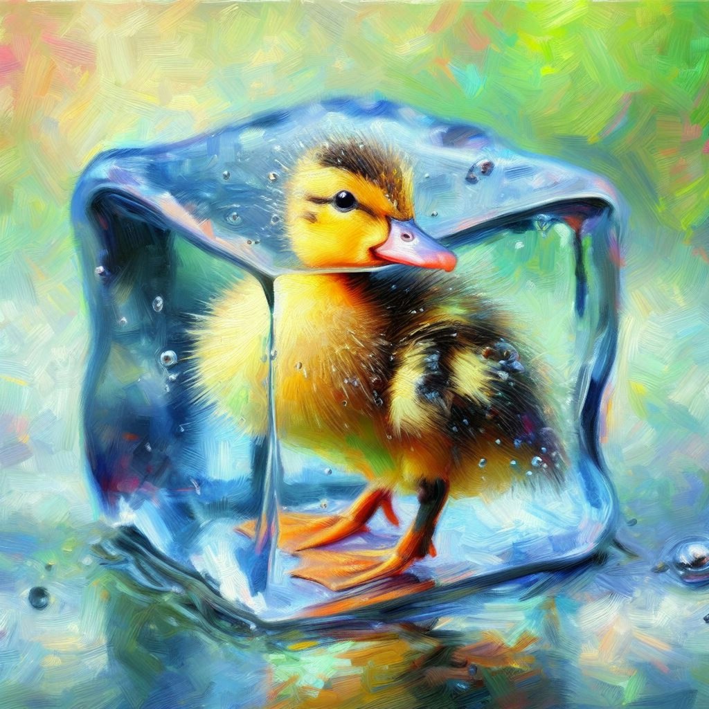 Frozen in ice cube