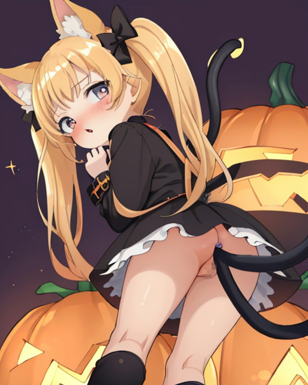 ハロウィンと猫耳ツインテールの女の子 04