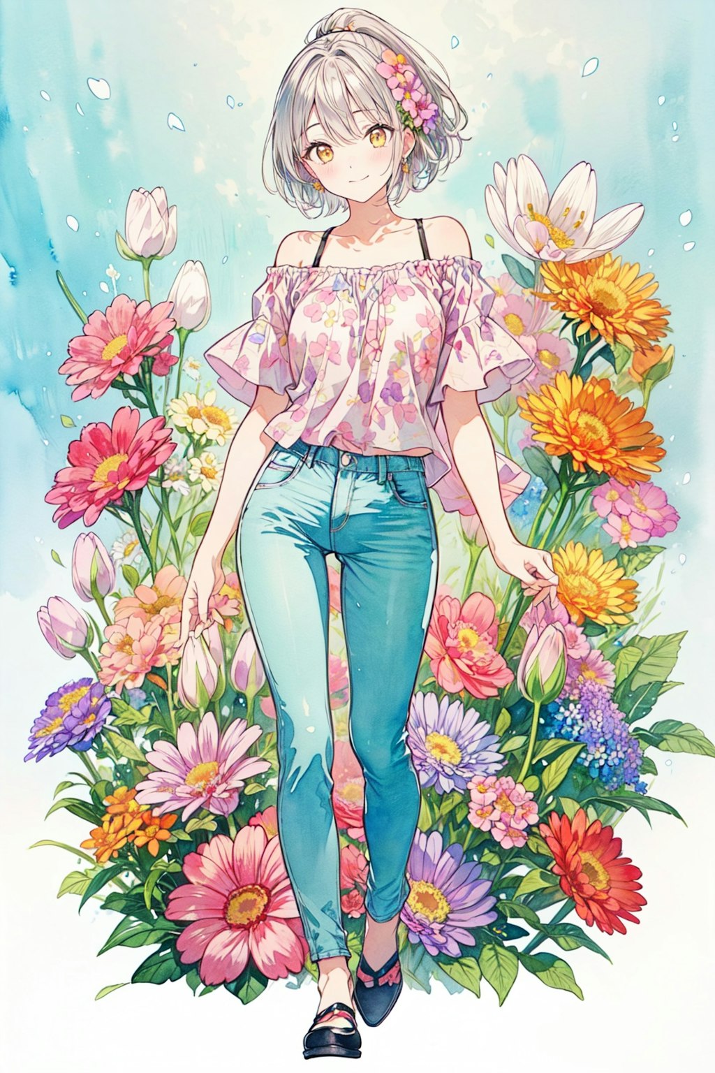 看板娘　flowers