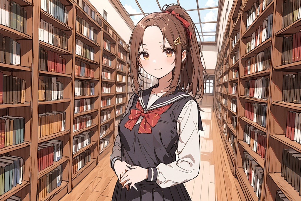 図書館のおでこちゃん✨