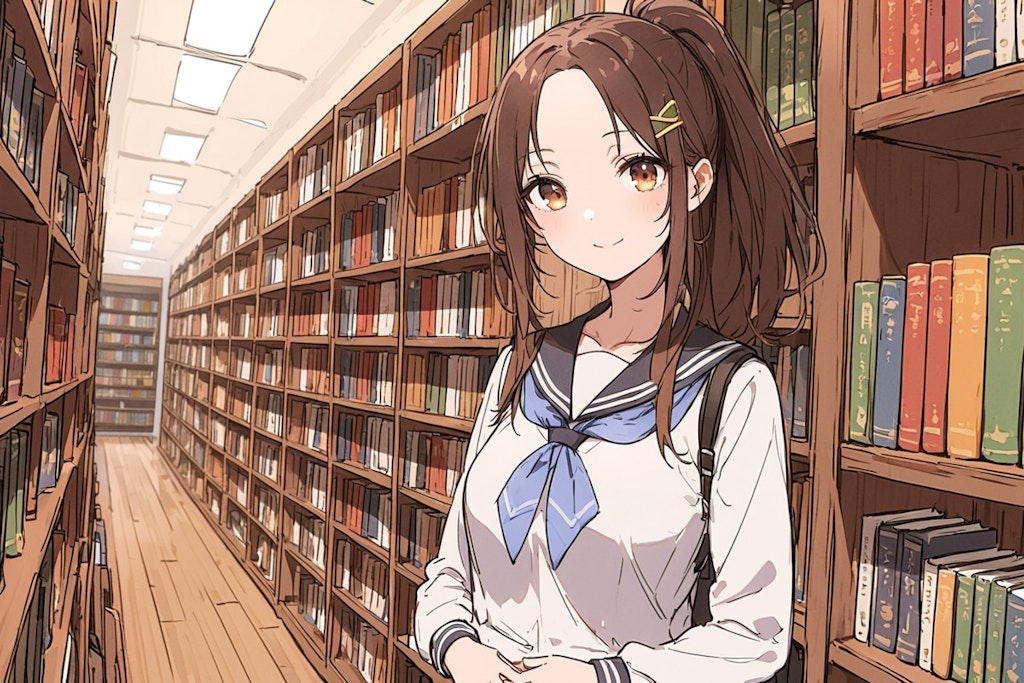 図書館のおでこちゃん✨