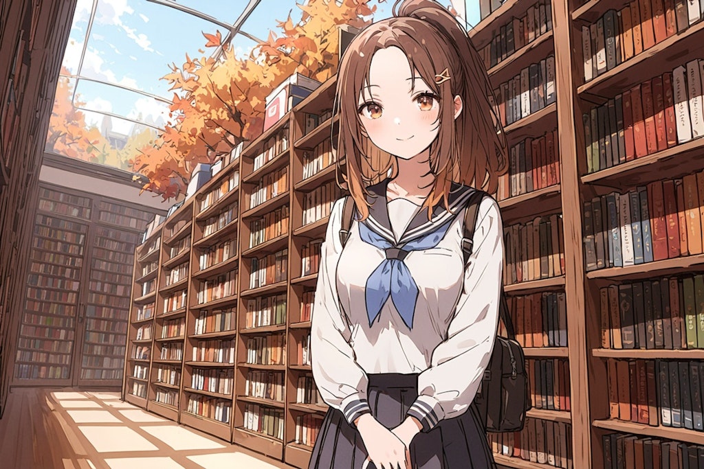 図書館のおでこちゃん✨