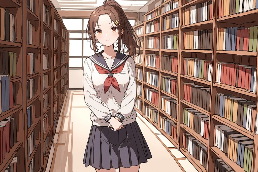 図書館のおでこちゃん✨