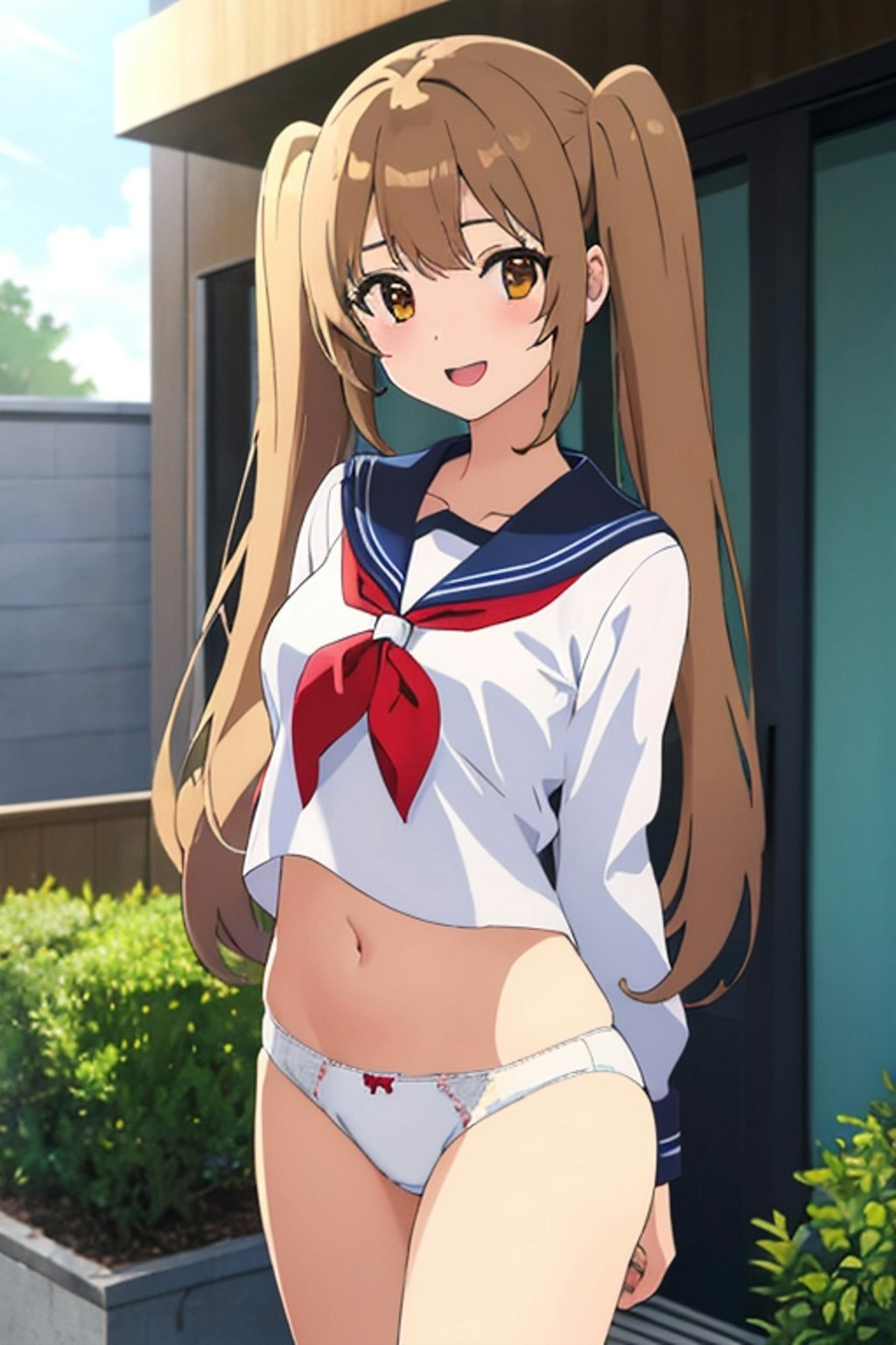 Serafuku twintails girl