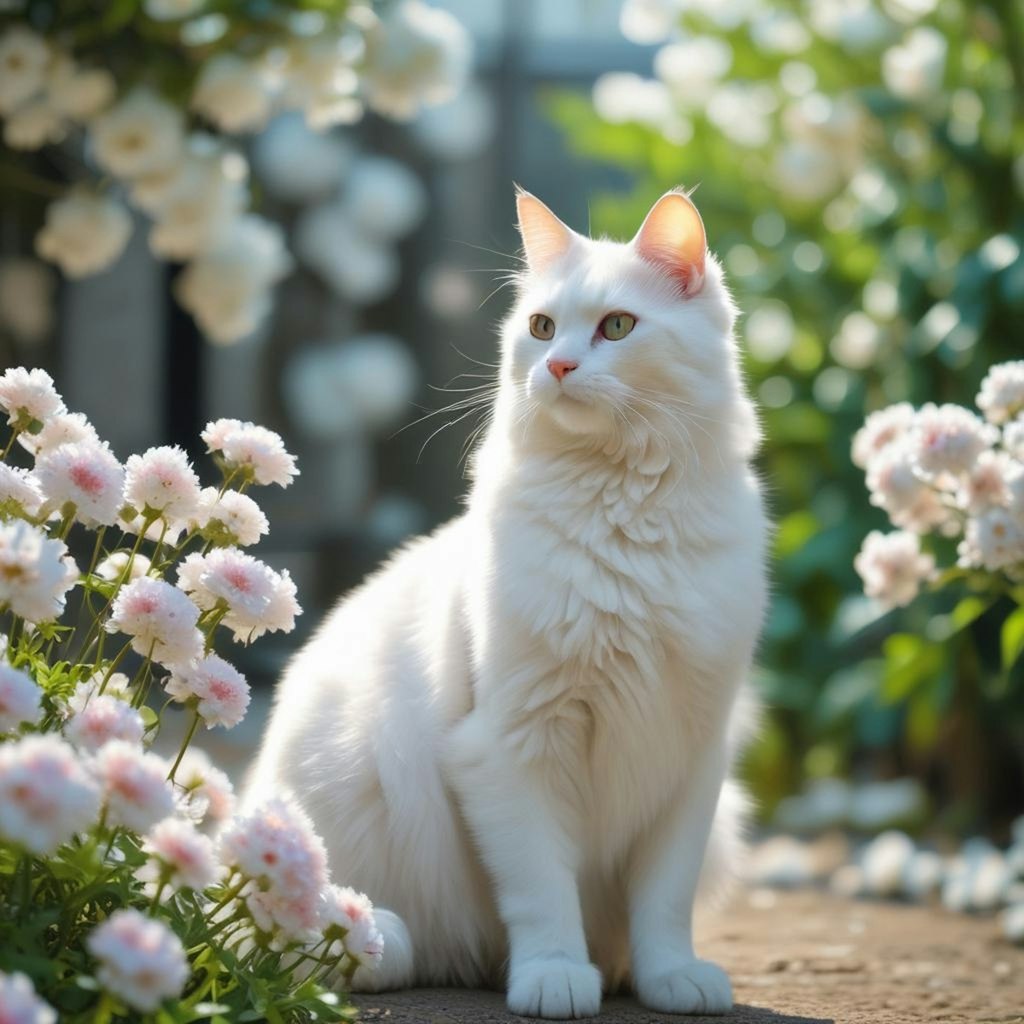 花畑の猫