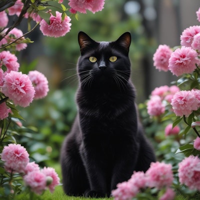 花畑の猫