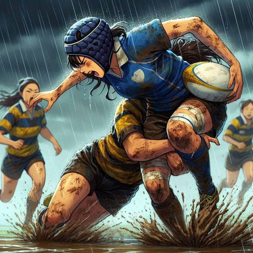 🏉泥まみれの女子ラグビー 104