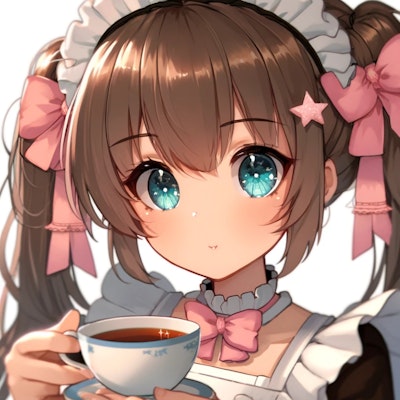 紅茶を飲むメイド