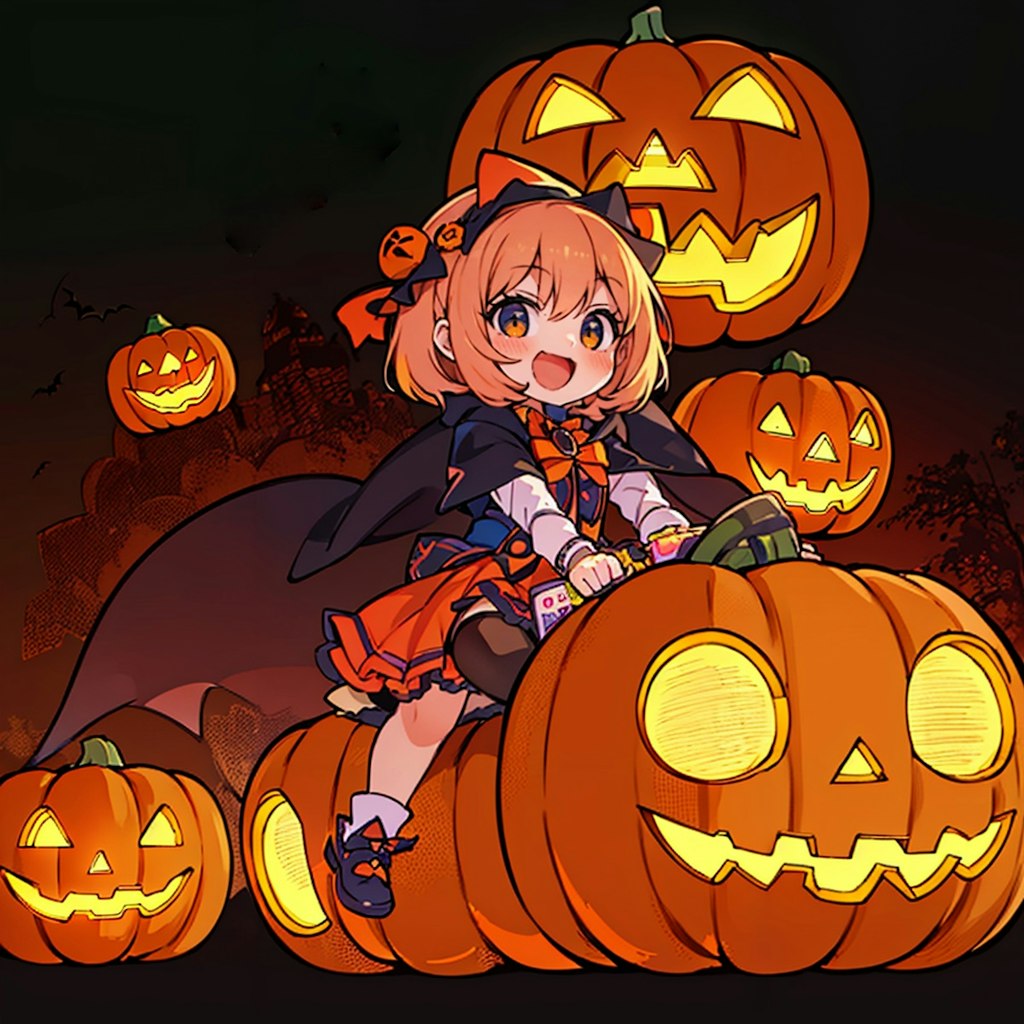 カボチャに乗ってGO GO ハロウィン！！