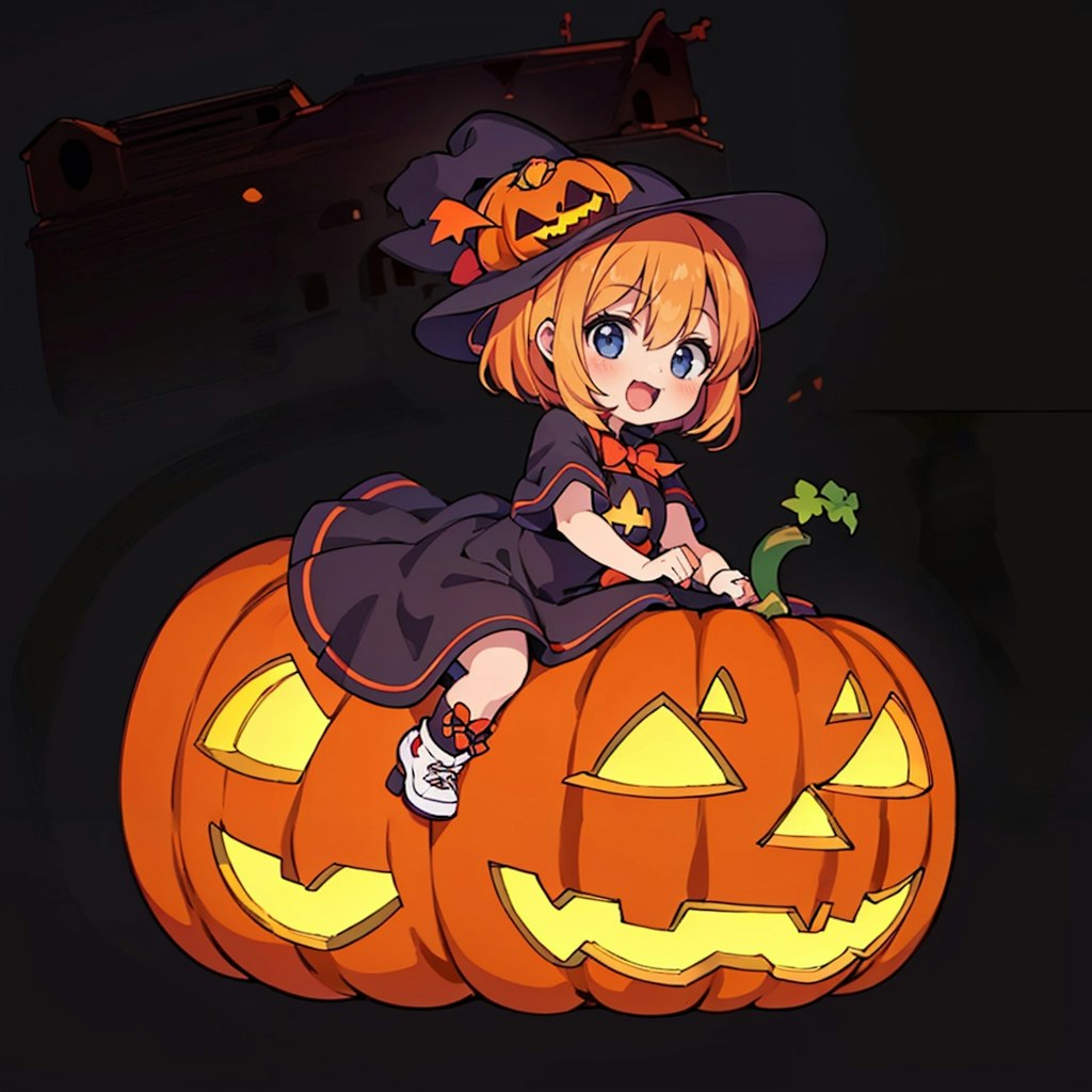 カボチャに乗ってGO GO ハロウィン！！