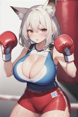 ボクシング爆乳狐娘2
