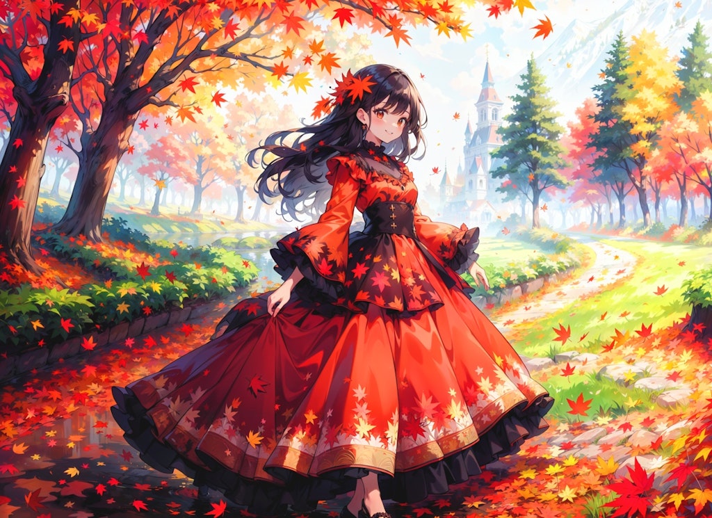 紅葉のフリル