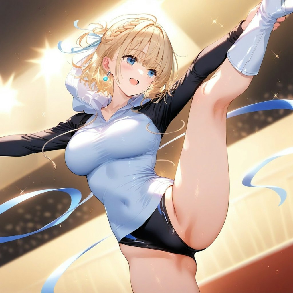 金髪ショート新体操美少女
