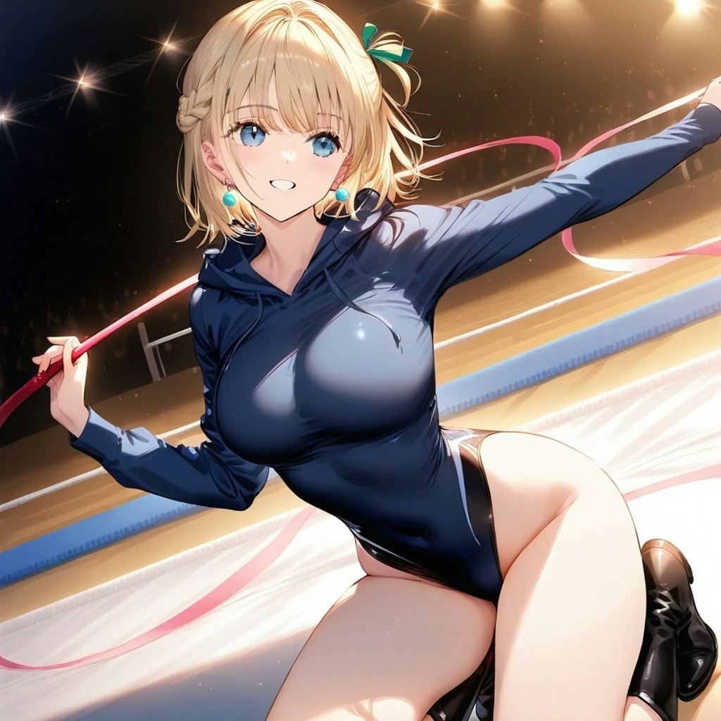 金髪ショート新体操美少女