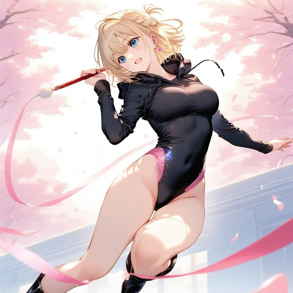 金髪ショート新体操美少女
