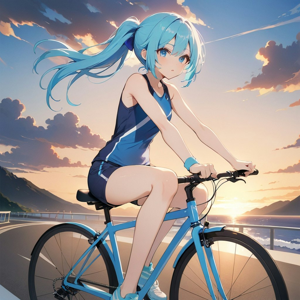 自転車に乗る