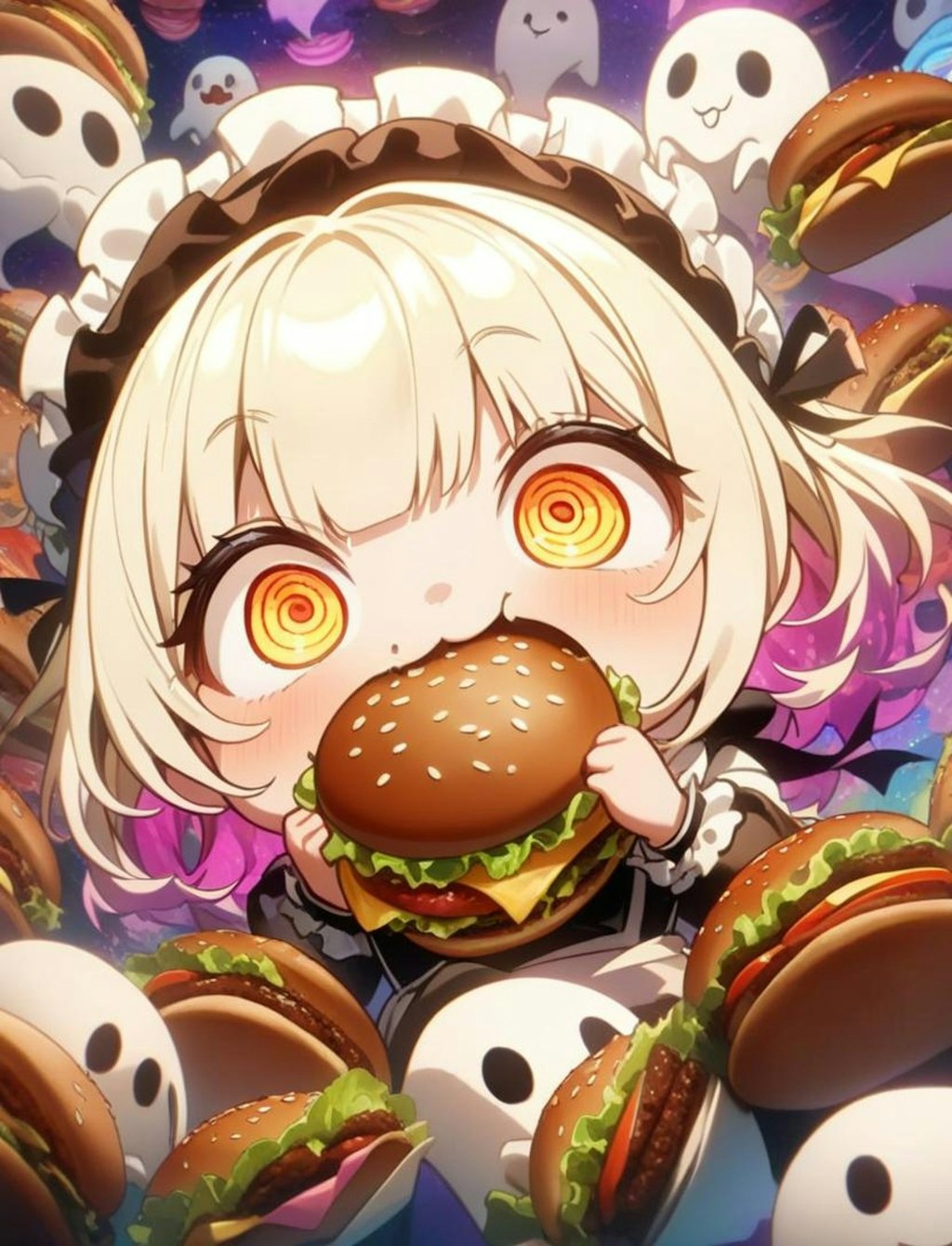 👻おバーガー三昧だよ！🍔メイドちゃん！👻