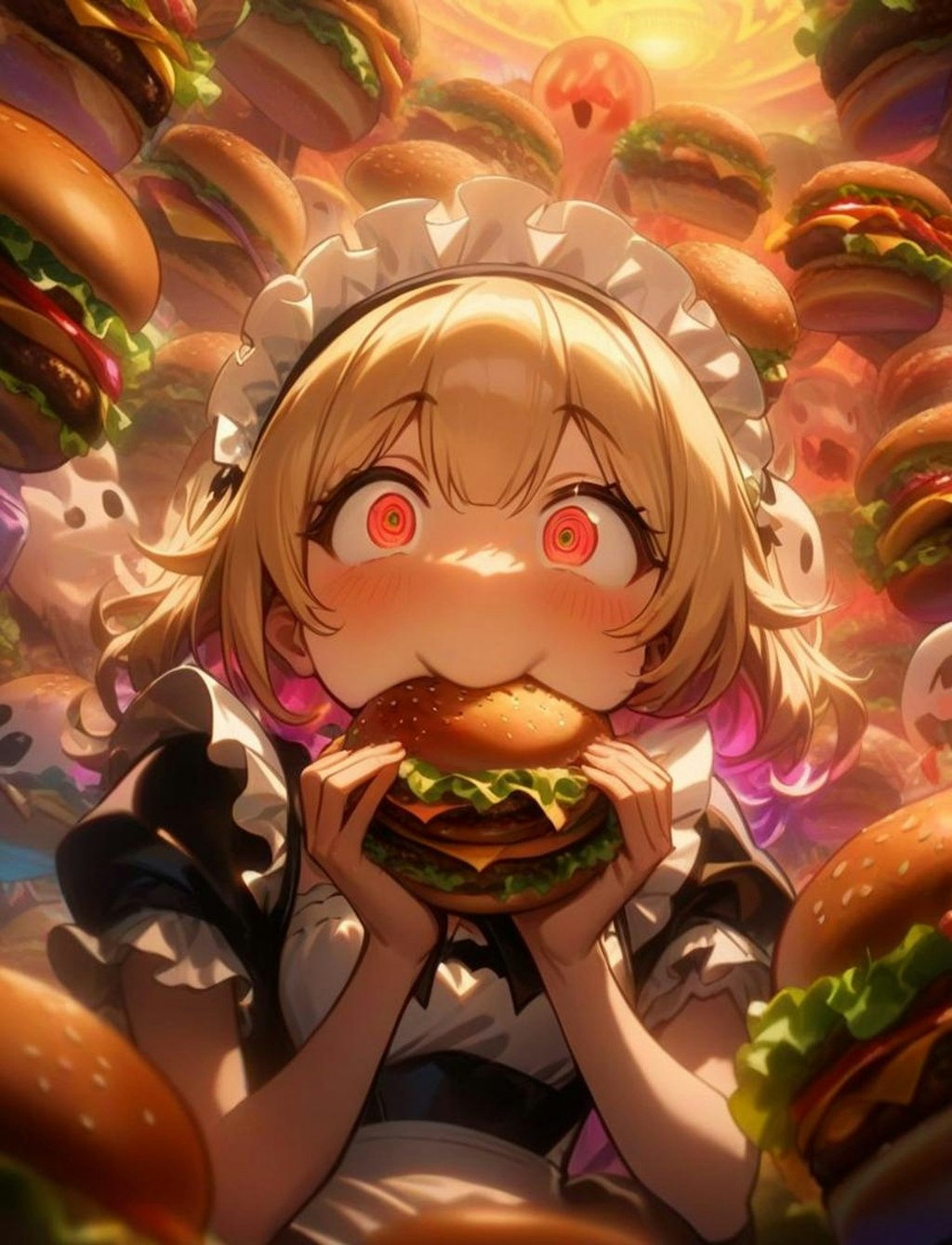 👻おバーガー三昧だよ！🍔メイドちゃん！👻