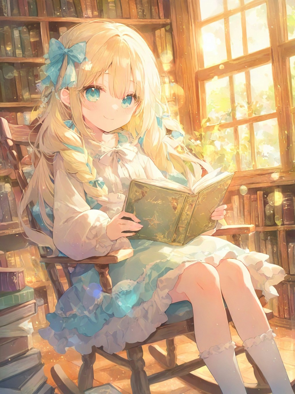 日だまりの読書少女