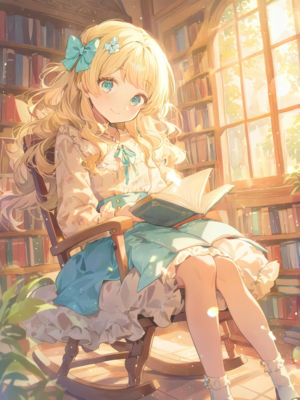 日だまりの読書少女