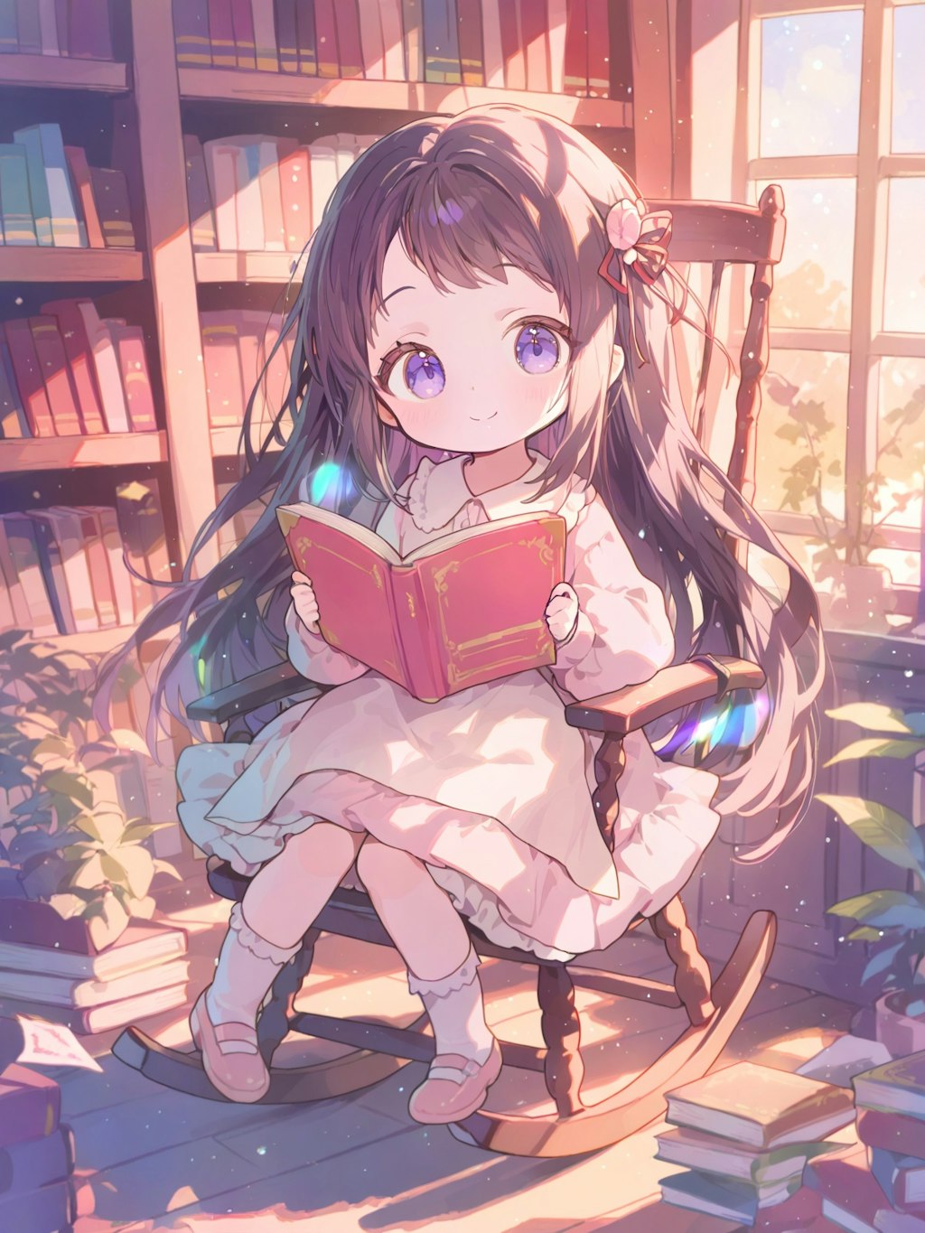 日だまりの読書少女