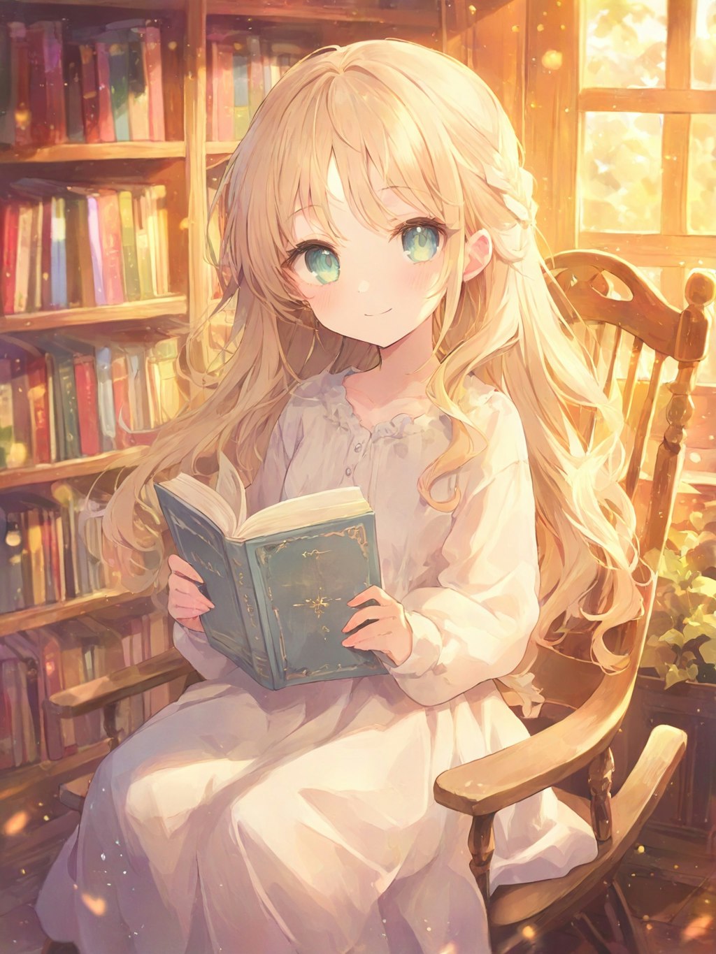 日だまりの読書少女