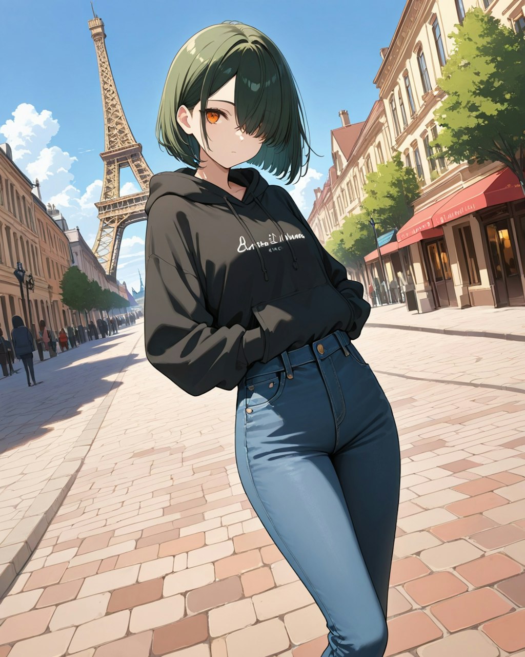 目隠れボブ子inおフランス