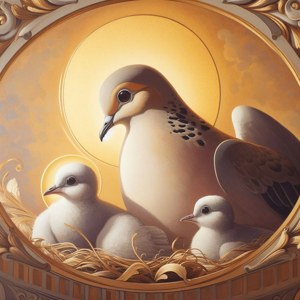 Doves on church mural