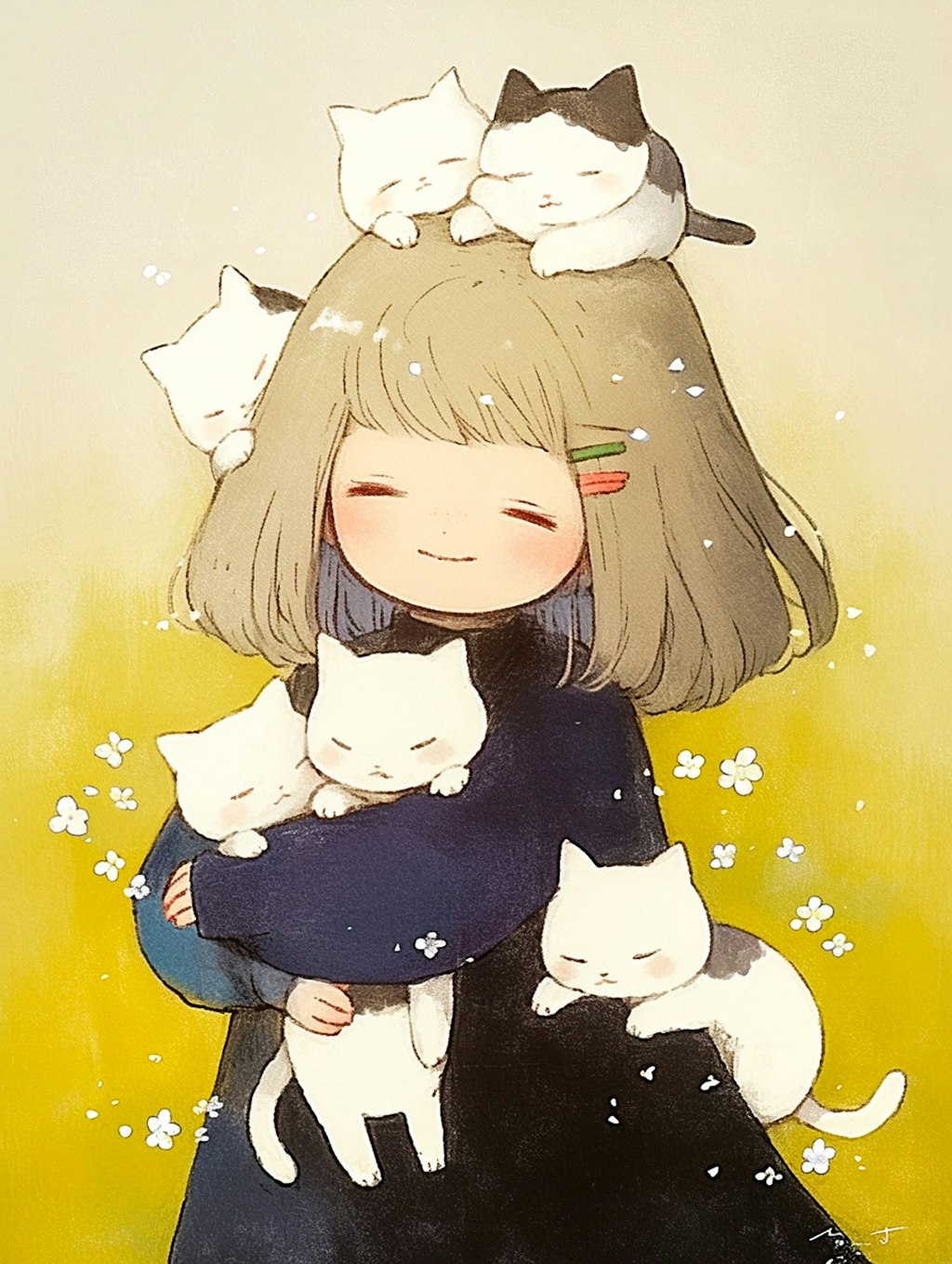 猫と女の子