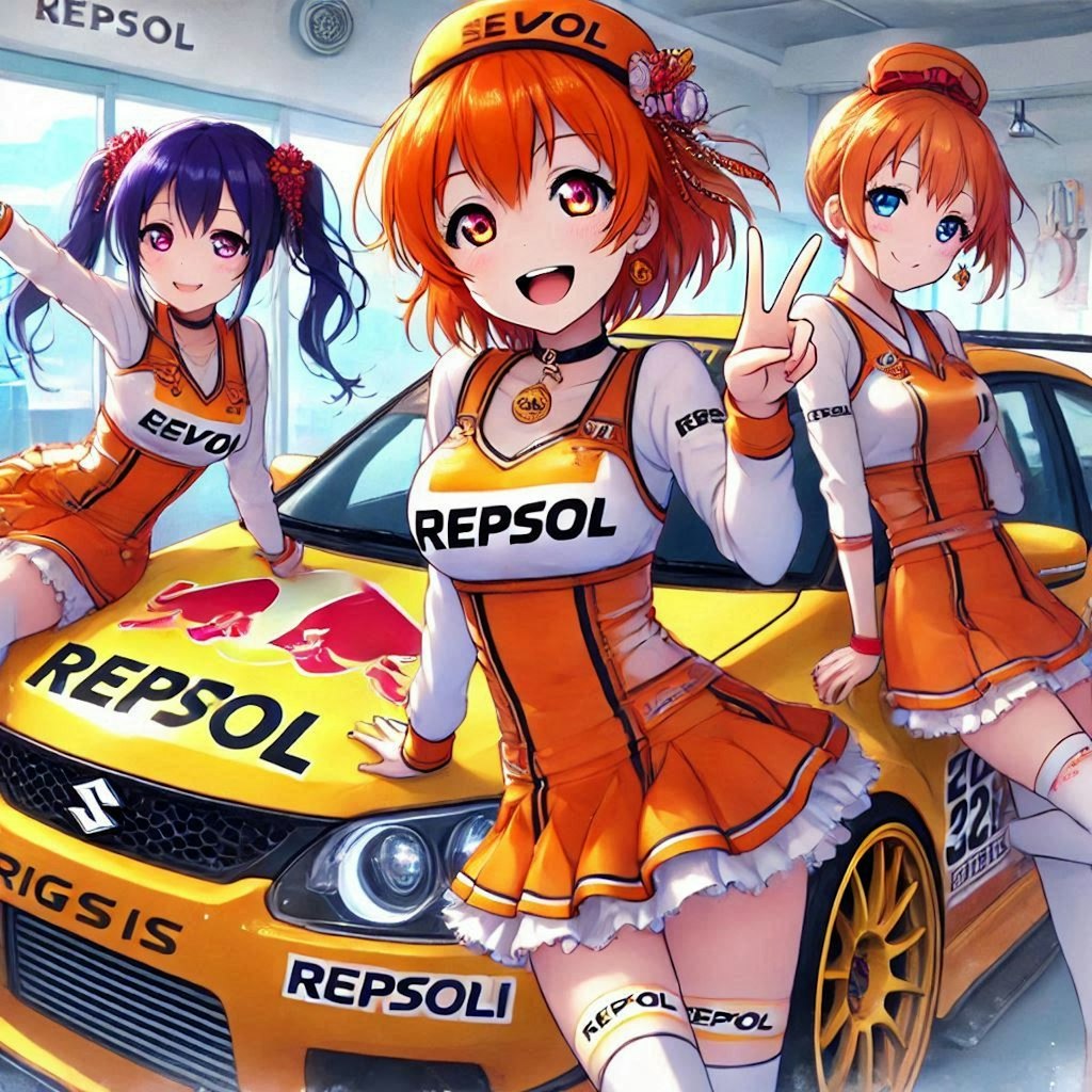 ラブライブキャラとレプソルカラースズキイグニスのドリ車