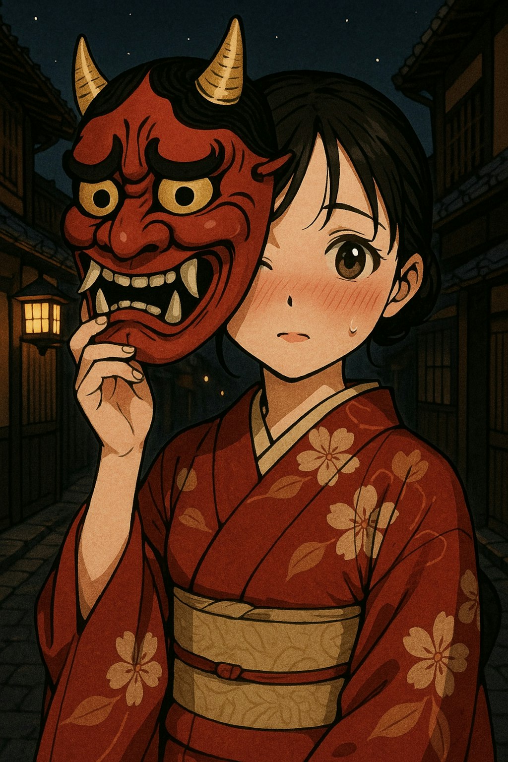 赤面の下は