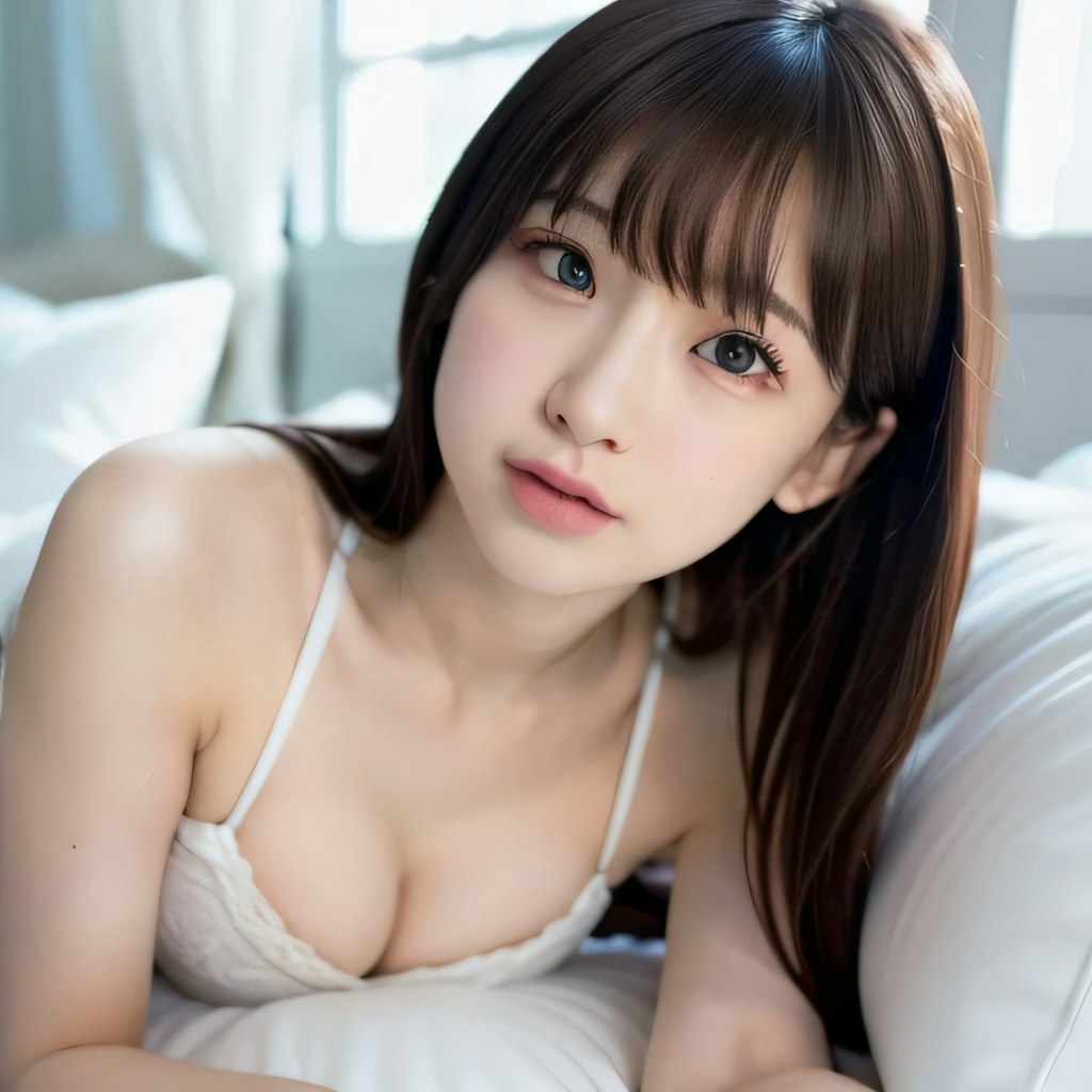 黒髪ロングで下着の美女７９