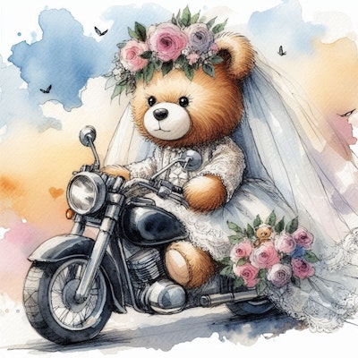 花嫁テディはバイク乗り🏍